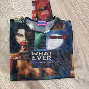 Edikted sheer graphic long sleeve